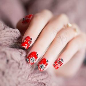 Dahlia Flower Nail Wraps